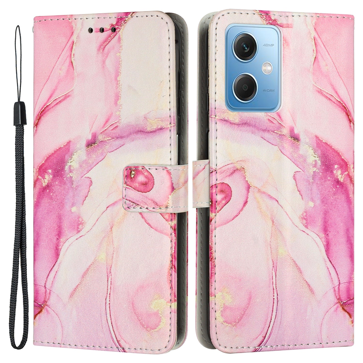 For Xiaomi Redmi Note 12 5G (Global) (India) (China) Poco X5 5G Phone Leather Case Marble Pattern Printing Stand Wallet Cover with Strap For Xiaomi Redmi Note 12 5G (Global) (India) (China) Poco X5 5G Phone Leather Case Marble Pattern Printing Stand Wallet Cover with Strap